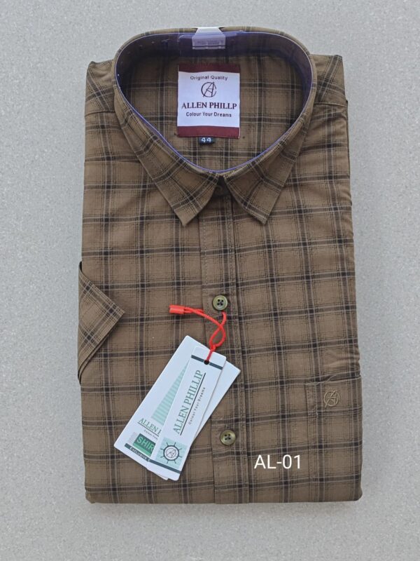 Men’s Premium Cotton Check Shirt – Half Sleeve | Regular Fit